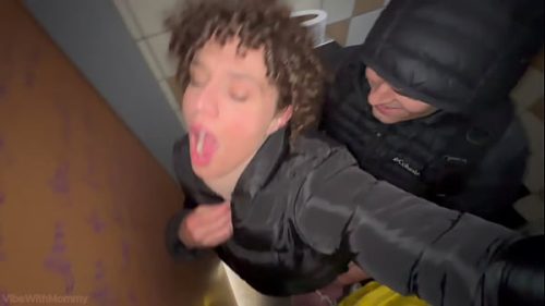 Stepmom Gives Stepson’s First Public Bathroom Fuck