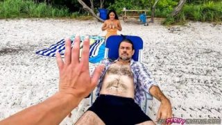 MyPervyFamily: Lame Labor Day Turns Lustful On Public Beach – Serena Santos