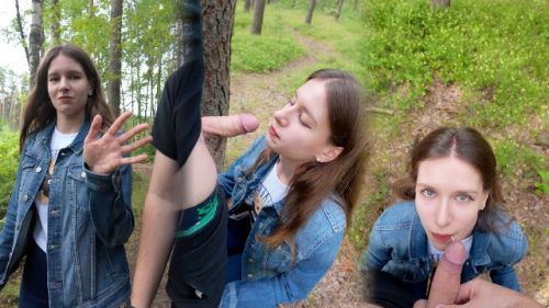 Dvabitch – I went for a walk and decided to suck him off and swallow cum outdoors